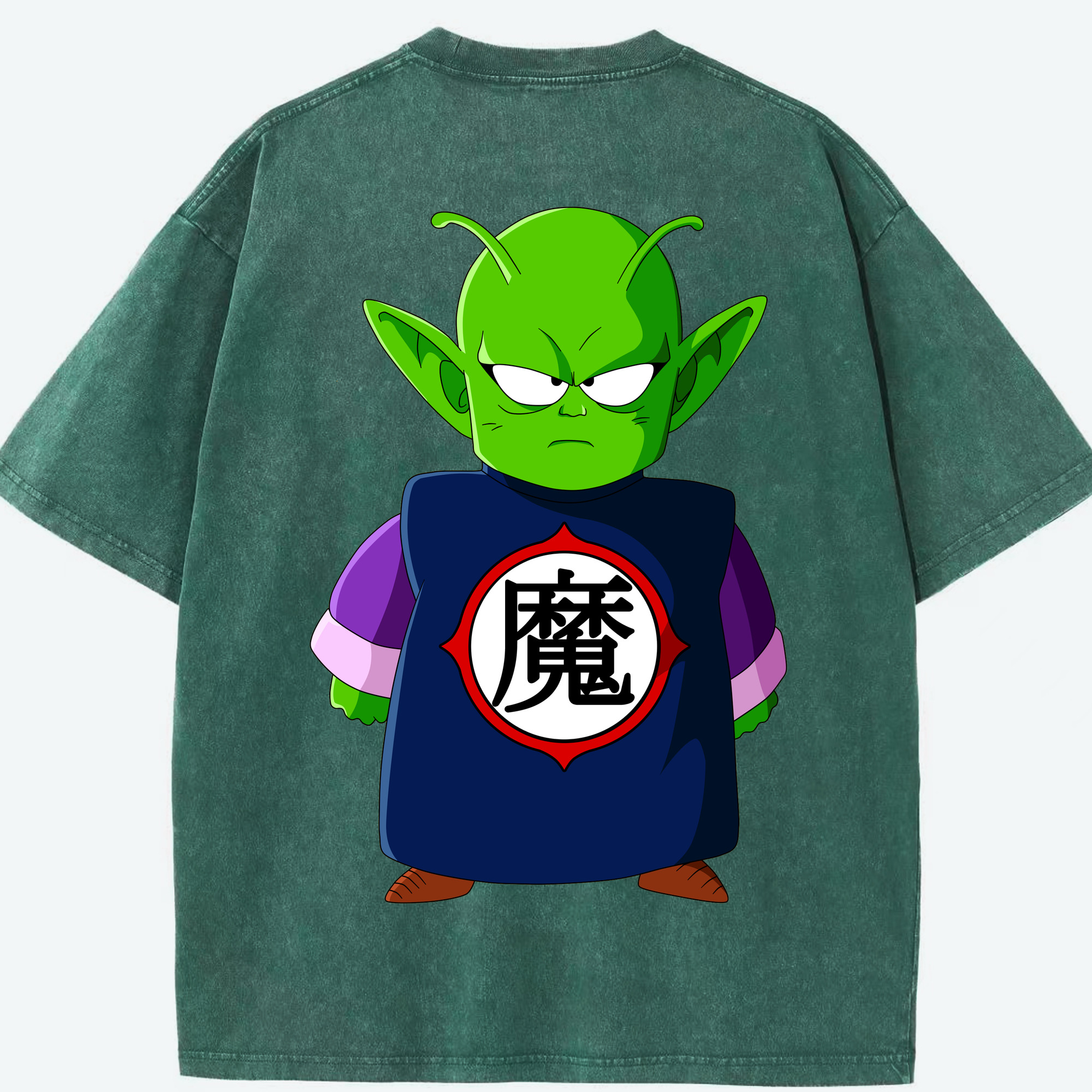 （画像用） ドラゴンボール ピッコロ DRAGON BALL Piccolo 綿100% ヴィンテージ風 半袖Tシャツ（背面プリント）